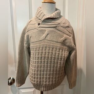 Gymboree 5T Beige Cable Sweater with Button Collar